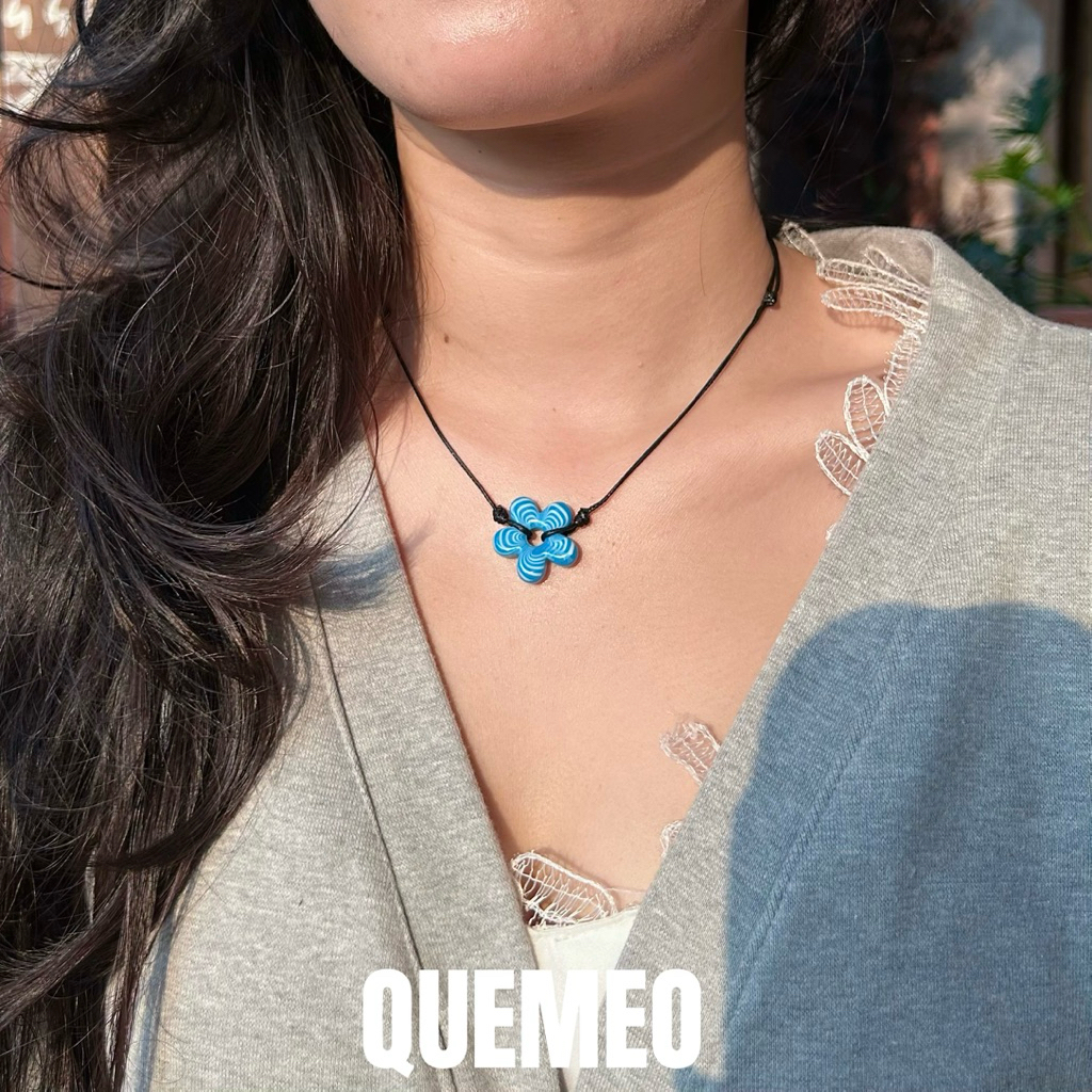 Vòng Cổ Hoa Sứ Mùa Hè Kawaii QUEMEO Gốm Độc Bản