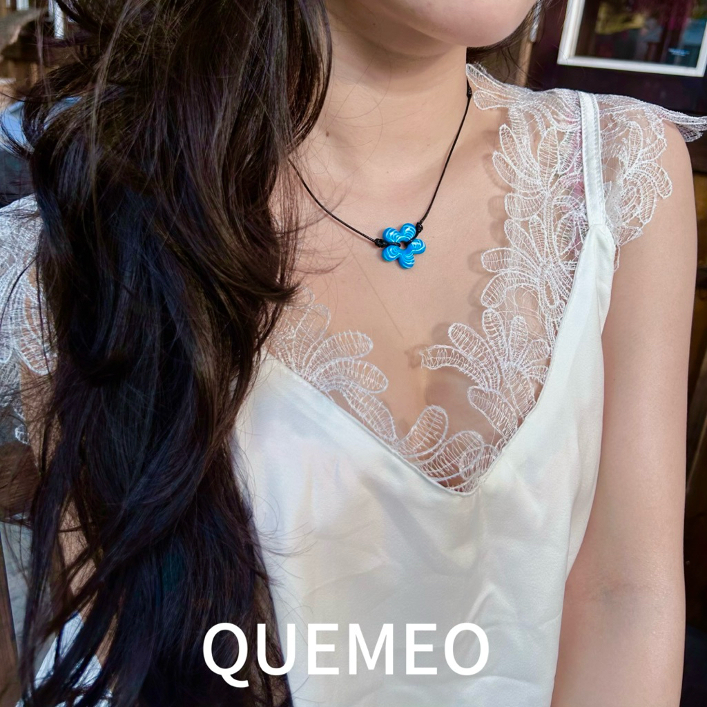 Vòng Cổ Hoa Sứ Mùa Hè Kawaii QUEMEO Gốm Độc Bản