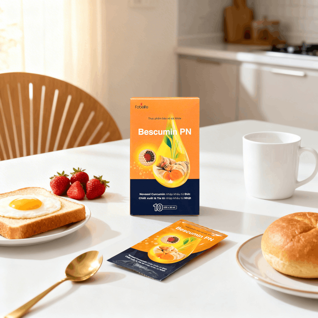 Gói Uống Tinh Chất Nghệ Curcumin Bescumin Fobe Bảo Vệ Niêm Mạc Dạ Dày N1