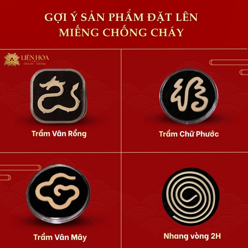Miếng Lót Chống Cháy - Liên Hoa, Lót Đáy Lư Xông Trầm Hương Dùng Cho Các Loại Trầm Đốt