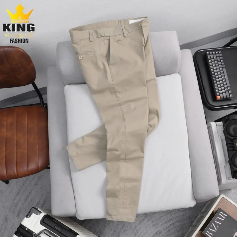 Quần dài KAKI Nam Lưng Thun SIDETAB Điều chỉnh độ rộng eo 4-6cm, phù hợp mọi vóc dáng KK-QDST