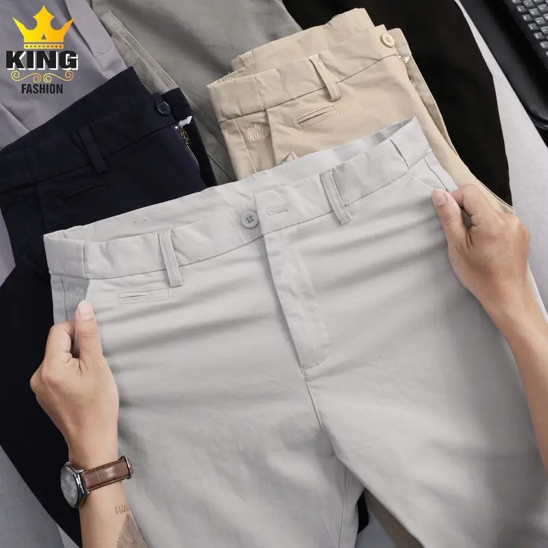 Quần dài KAKI Nam Lưng Thun SIDETAB Điều chỉnh độ rộng eo 4-6cm, phù hợp mọi vóc dáng KK-QDST