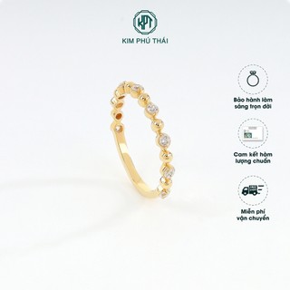 Nhẫn Nữ KIM PHÚ THÁI Vàng 10K Bi Đan Xen Đính Đá Lấp Lánh, Thiết Kế Thanh Lịch Hiện Đại – NV24