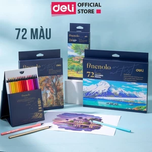 Bút Chì Màu Gốc Dầu Hộp Giấy Deli 36/72 Màu Lõi Chì Đen Cao Cấp Màu Lên Đậm, Chì Mềm