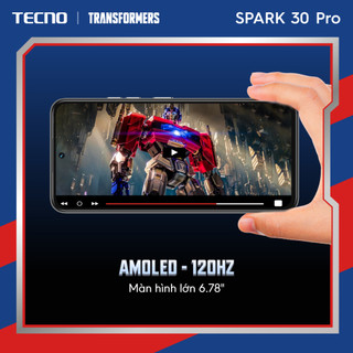 [KOL] Điện thoại TECNO SPARK 30 Pro (8+8)GB/256GB - Amoled 120Hz | Loa kép 300% | NFC | 108MP | Thiết Kế Transformers