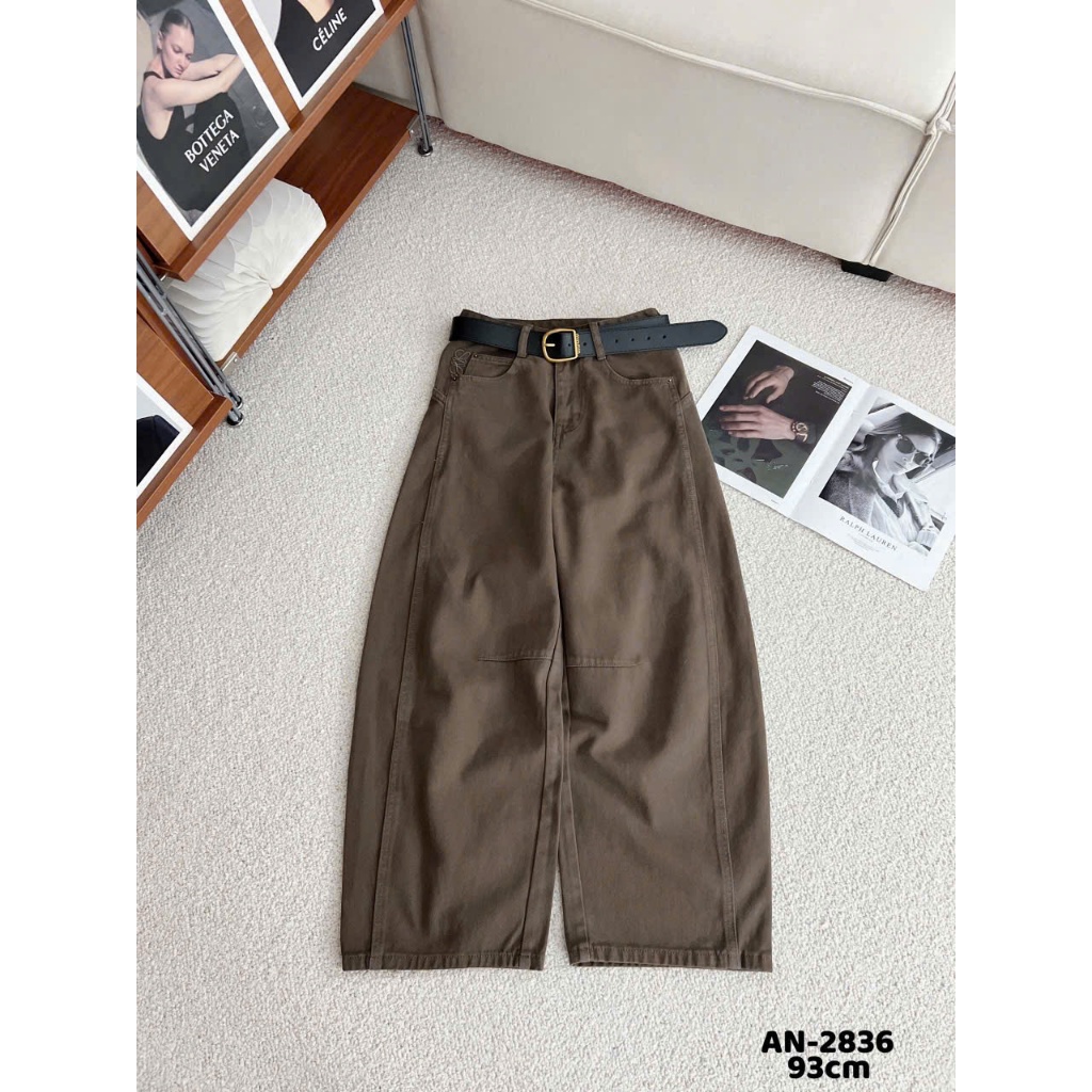 [Sẵn/QC] Quần Jeans Nữ Dáng Boom Thụng Dài 95/25cm Chất Mềm Đủ Màu Tặng Kèm Đai #2836