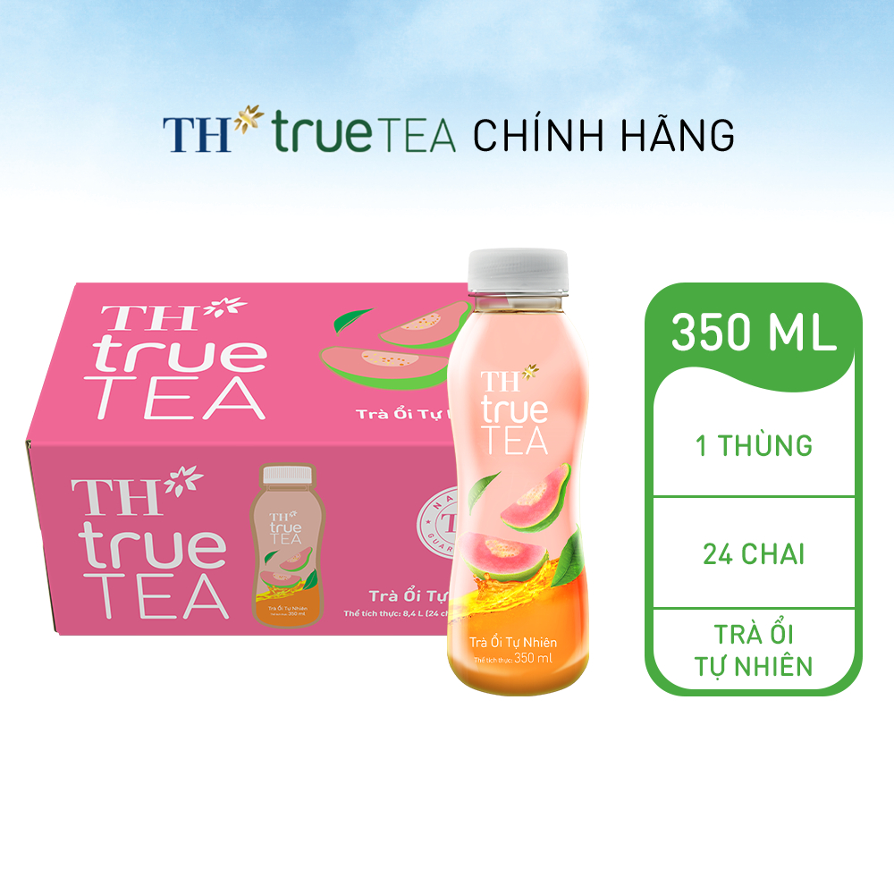 Thùng 24 chai Trà Ổi Tự Nhiên TH true TEA 350 ml