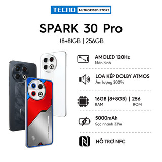 [KOL] Điện thoại TECNO SPARK 30 Pro (8+8)GB/256GB - Amoled 120Hz | Loa kép 300% | NFC | 108MP | Thiết Kế Transformers