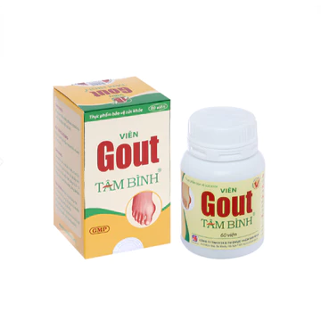 Viên Gout Tâm Bình hộp 60 viên - Hỗ trợ giảm triệu chứng đau do gút, lợi tiểu, tăng đào thải acid uric.