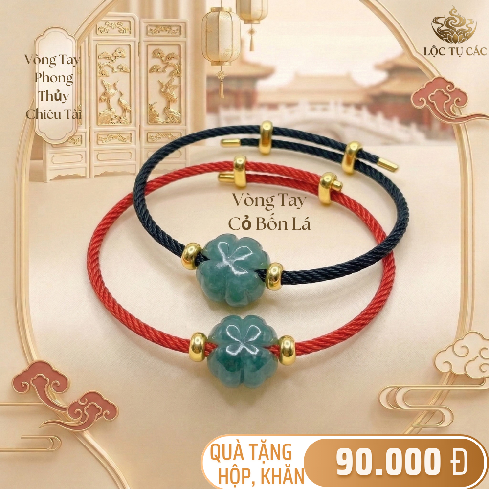 Vòng tay một charm Lam Ngọc, dây đeo Lộc Tụ Các đem lại hanh thông may mắn, quà tặng bình an ý nghĩa