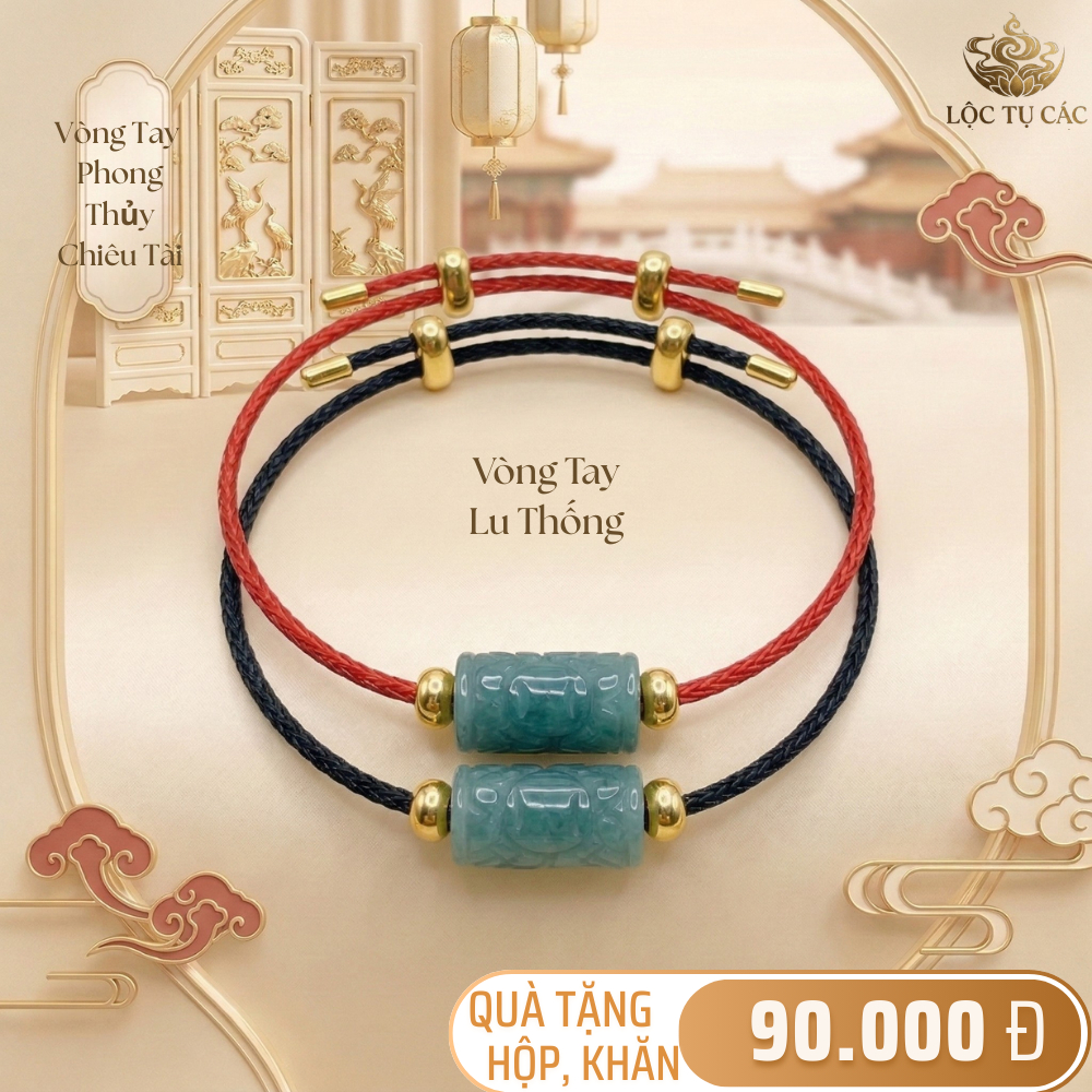 Vòng tay một charm Lam Ngọc, dây đeo Lộc Tụ Các đem lại hanh thông may mắn, quà tặng bình an ý nghĩa