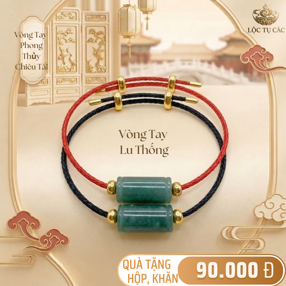Vòng tay một charm Lam Ngọc, dây đeo Lộc Tụ Các đem lại hanh thông may mắn, quà tặng bình an ý nghĩa
