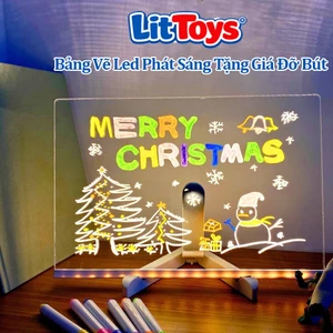 Bảng Vẽ Phát Sáng Đèn Led Huỳnh Quang DIY ToysLit, Kèm Giá Đỡ Size Lớn Và Xóa Được Cho Bé