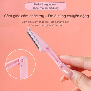 Set 3 dao cạo chân mày gấp gọn tiện tỉa lông mày và tóc mái an toàn dễ dùng