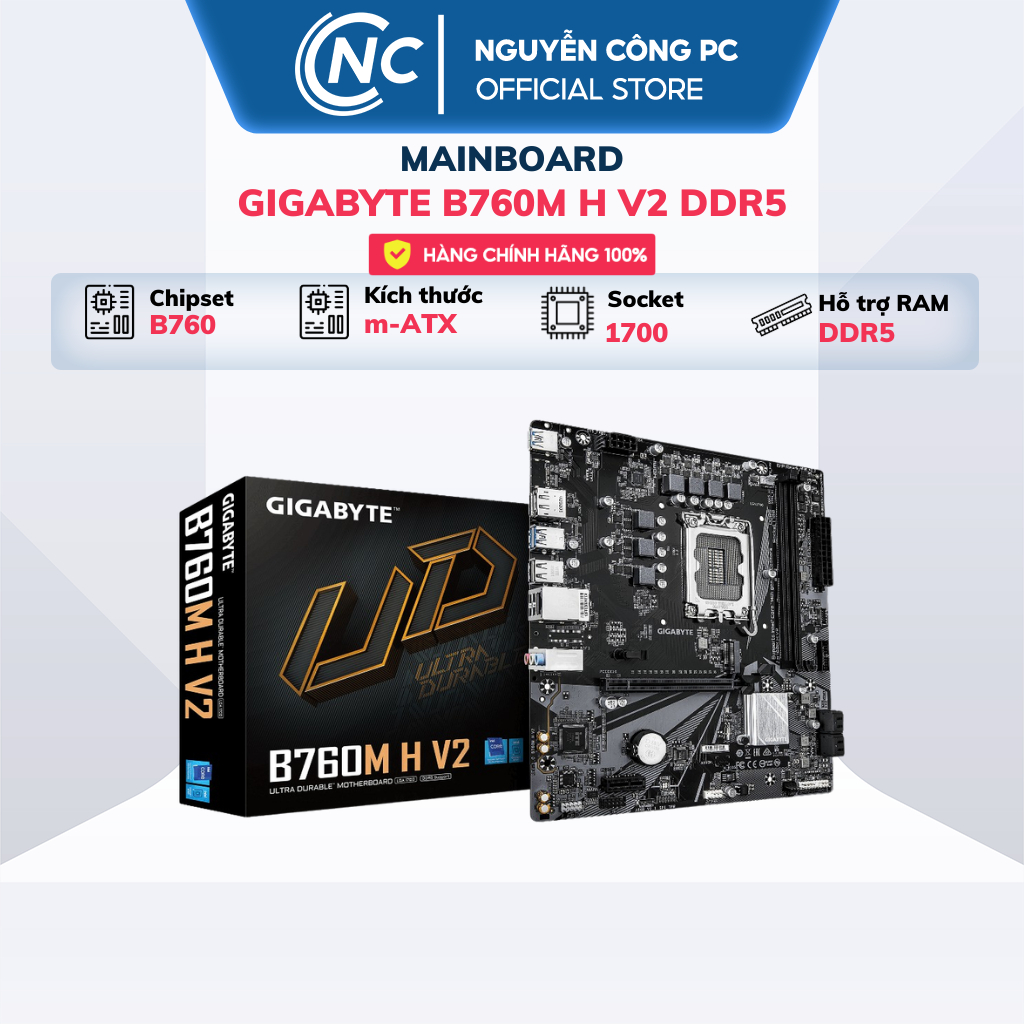 Mainboard Gigabyte B760M H V2 DDR5 - New - Bảo hành 36 Tháng | BigBuy360 - bigbuy360.vn