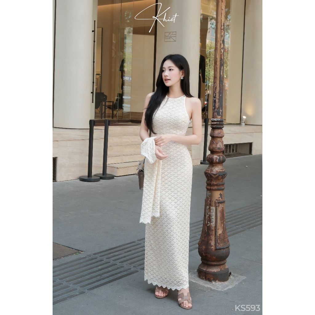 Set đầm thun sóng ôm dáng dài phối cardigan tay dài phong cách thanh lịch nữ tính  KS593
