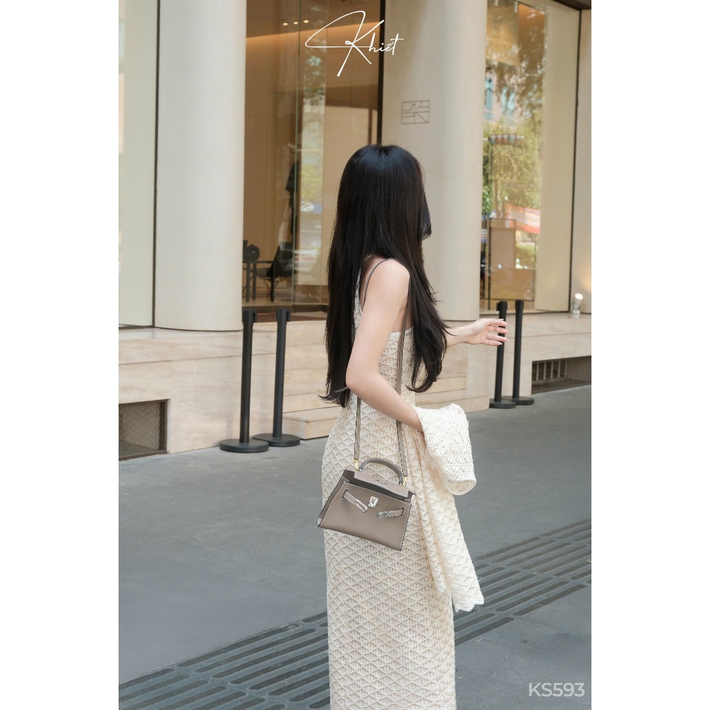 Set đầm thun sóng ôm dáng dài phối cardigan tay dài phong cách thanh lịch nữ tính  KS593