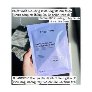 Mặt Nạ Giấy Truyền Trắng Rosemine Whitening And Rejuvenating Mask 25ml (1 miếng)