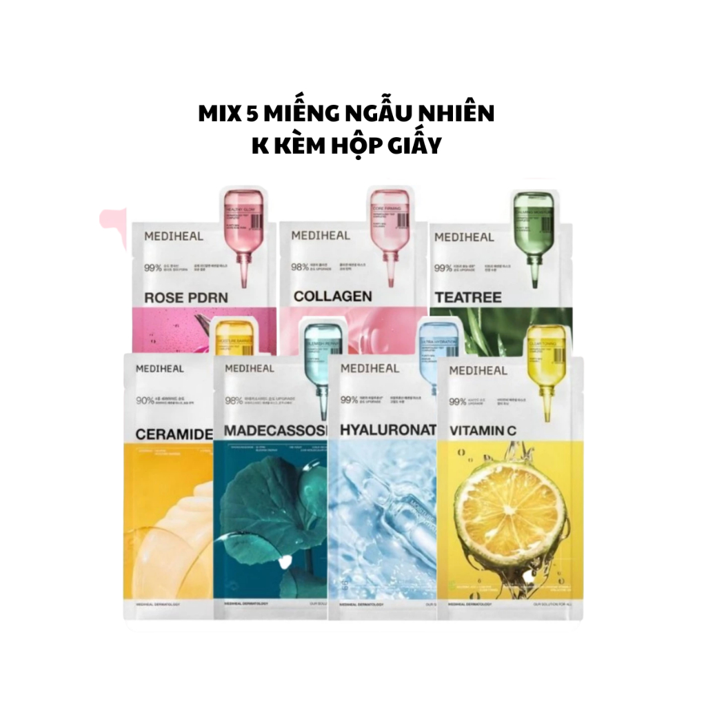 (Mẫu mới) COMBO 5 Mặt Nạ Mediheal Essential Collection Mask 24ml