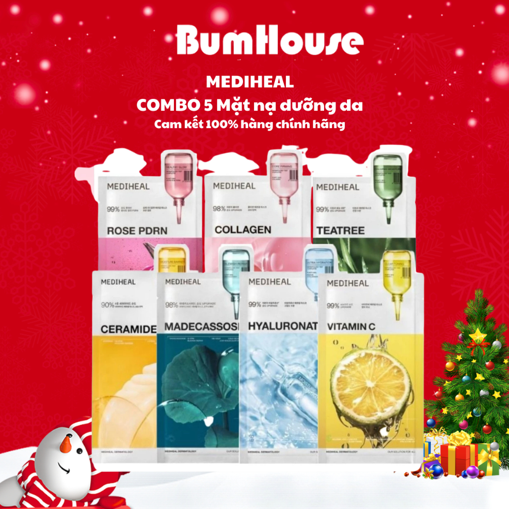 (Mẫu mới) COMBO 5 Mặt Nạ Mediheal Essential Collection Mask 24ml