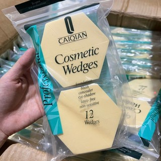 Bông Mút Đánh Nền Trang Điểm Tam Giác Wedges (12miếng-24miếng)-bông xịn loại 1
