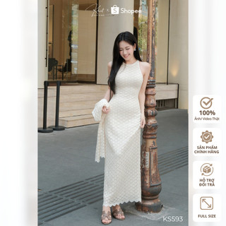 Set đầm thun Khiết Style sóng ôm dáng dài phối cardigan tay dài phong cách thanh lịch nữ tính  KS593