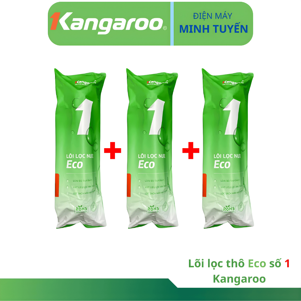 CHÍNH HÃNG Combo 3 Lõi Số 1 KANGAROO Dùng Cho Máy Lọc Nước RO Có Cốc Lọc 10inch