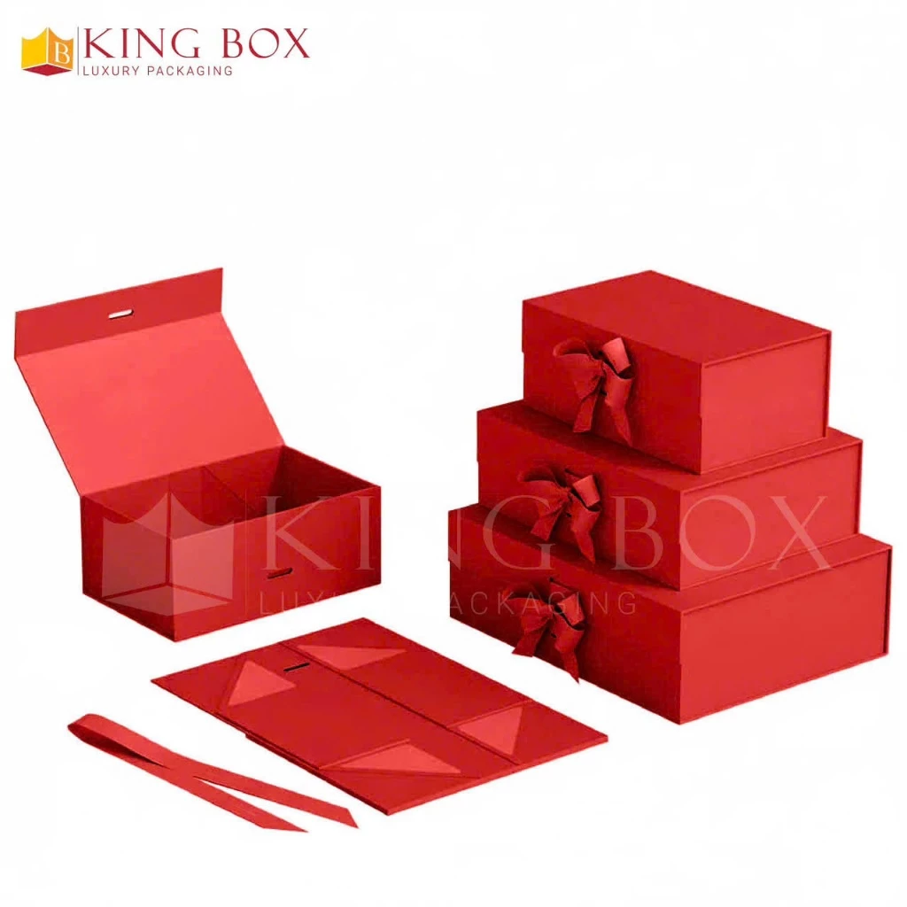 KING BOX – 01 Hộp Quà Tặng Cao Cấp Gấp Gọn | Gift Box Hộp Quà Tặng Cao Cấp - Màu Đỏ