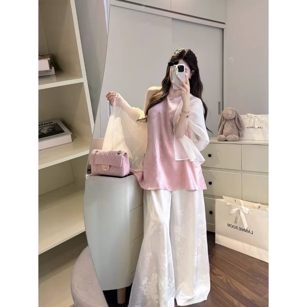 BEMAMS | Set áo yếm kèm quần lụa cạp chun ( XS - 7XL ) - Bigsize ( có kèm choàng )