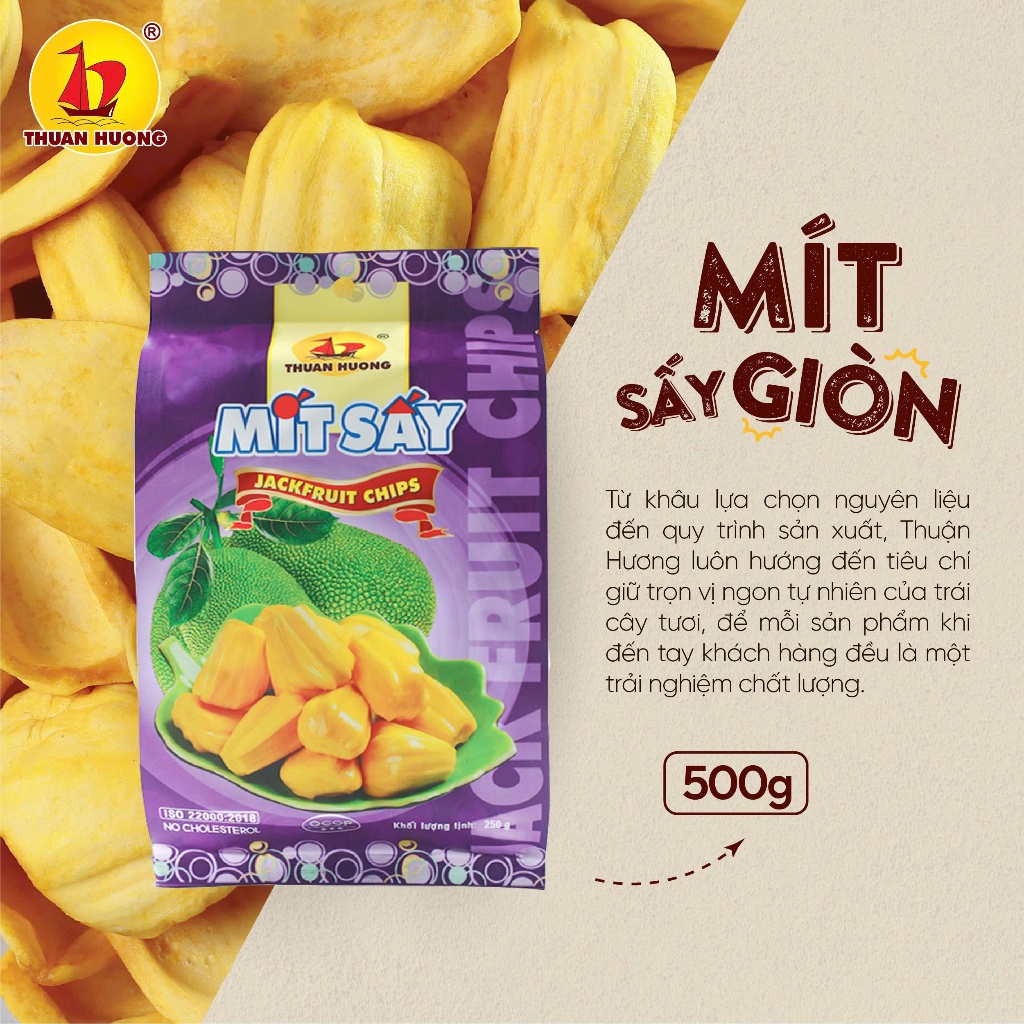 Mít sấy giòn nguyên cánh Thuận Hương 150g - Đồ ăn vặt trái cây sấy - Hàng chuẩn xuất khẩu