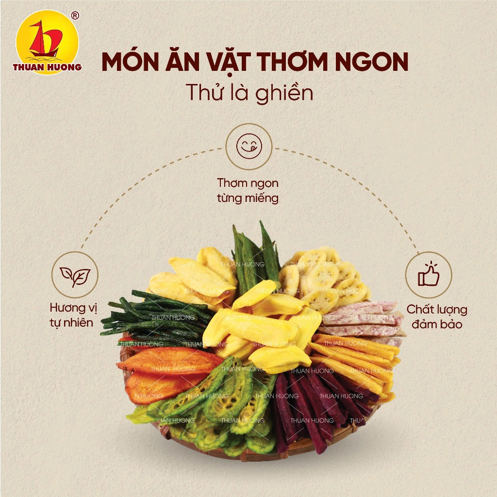 Combo Mít Sấy 200g + Trái Cây Sấy 200g + Rau Củ Sấy 500g Thuận Hương - Ăn vặt hàng chuẩn xuất khẩu