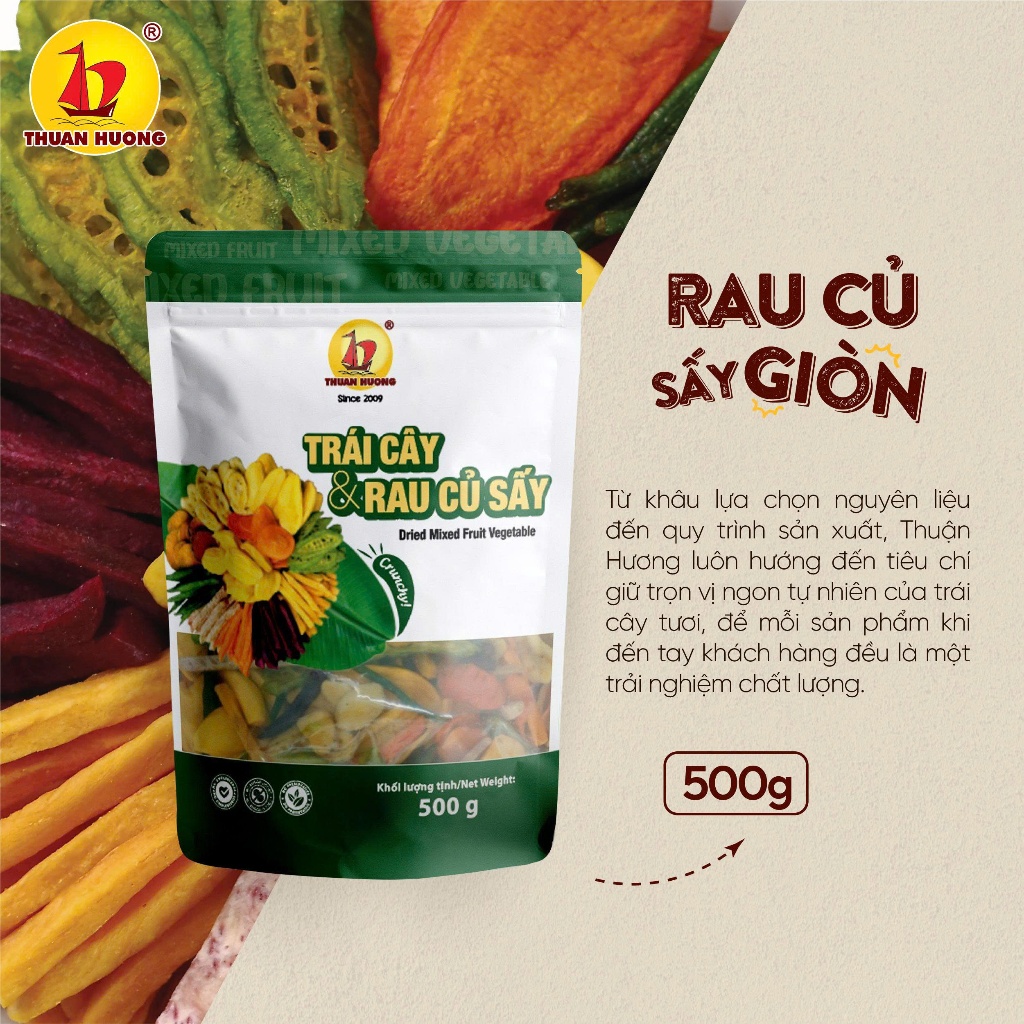 Combo Mít Sấy 500g + Trái Cây Sấy 200g + Rau Củ Sấy 500g Thuận Hương - Ăn vặt hàng chuẩn xuất khẩu