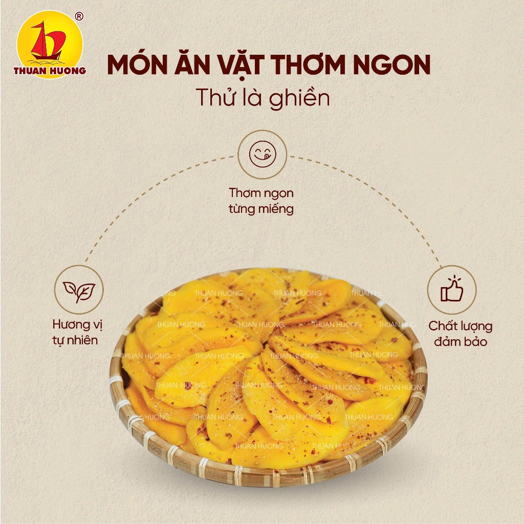 Combo Xoài sấy dẻo, Xoài sấy dẻo muối ớt Thuận Hương 200g - Chua chua ngọt ngọt ăn vặt