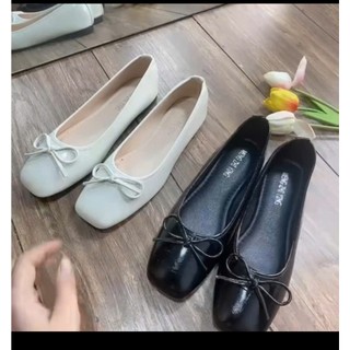 [DEAL MỞ BÁN]Giày Búp Bê Nữ Mũi Vuông Nơ Xinh – Giày Bệt Nữ Da Bóng Thanh Lịch QC425