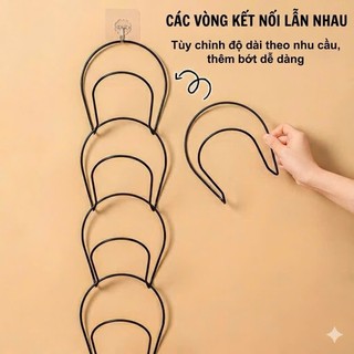 Móc Treo Đồ Đa Năng 5 Tầng, Chất Liệu Thép Không Gỉ - Giá Treo Mũ/Nón, Khăn, Túi Xách Gắn Sau Cửa Tiện Lợi.