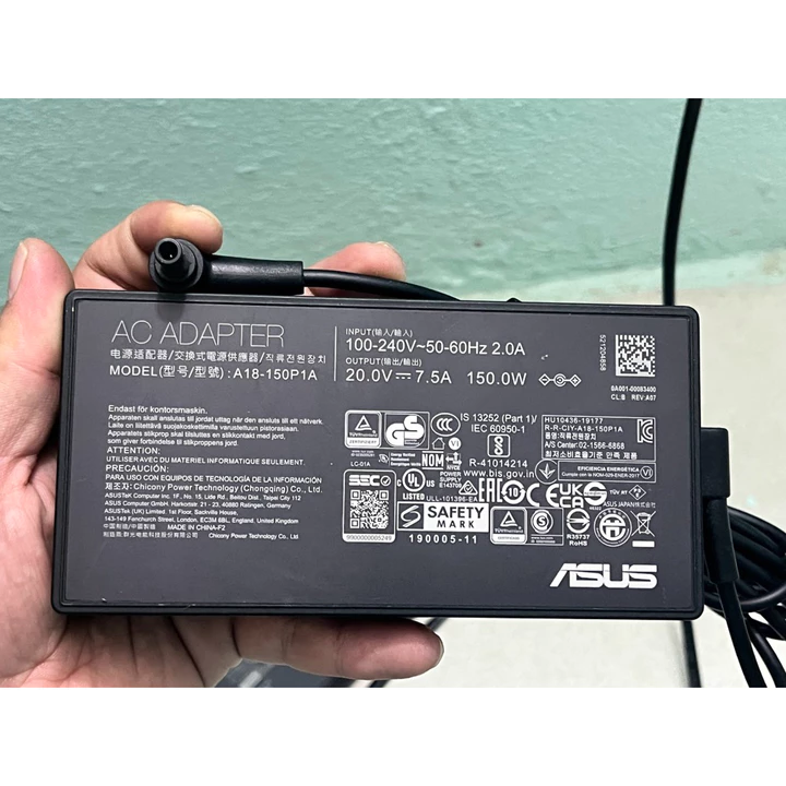 Bán sạc Laptop Asus Gaming Chân Kim , 150W ( 20V - 7.5A ) Hàng Cũ Zin Theo Máy , Chính Hãng