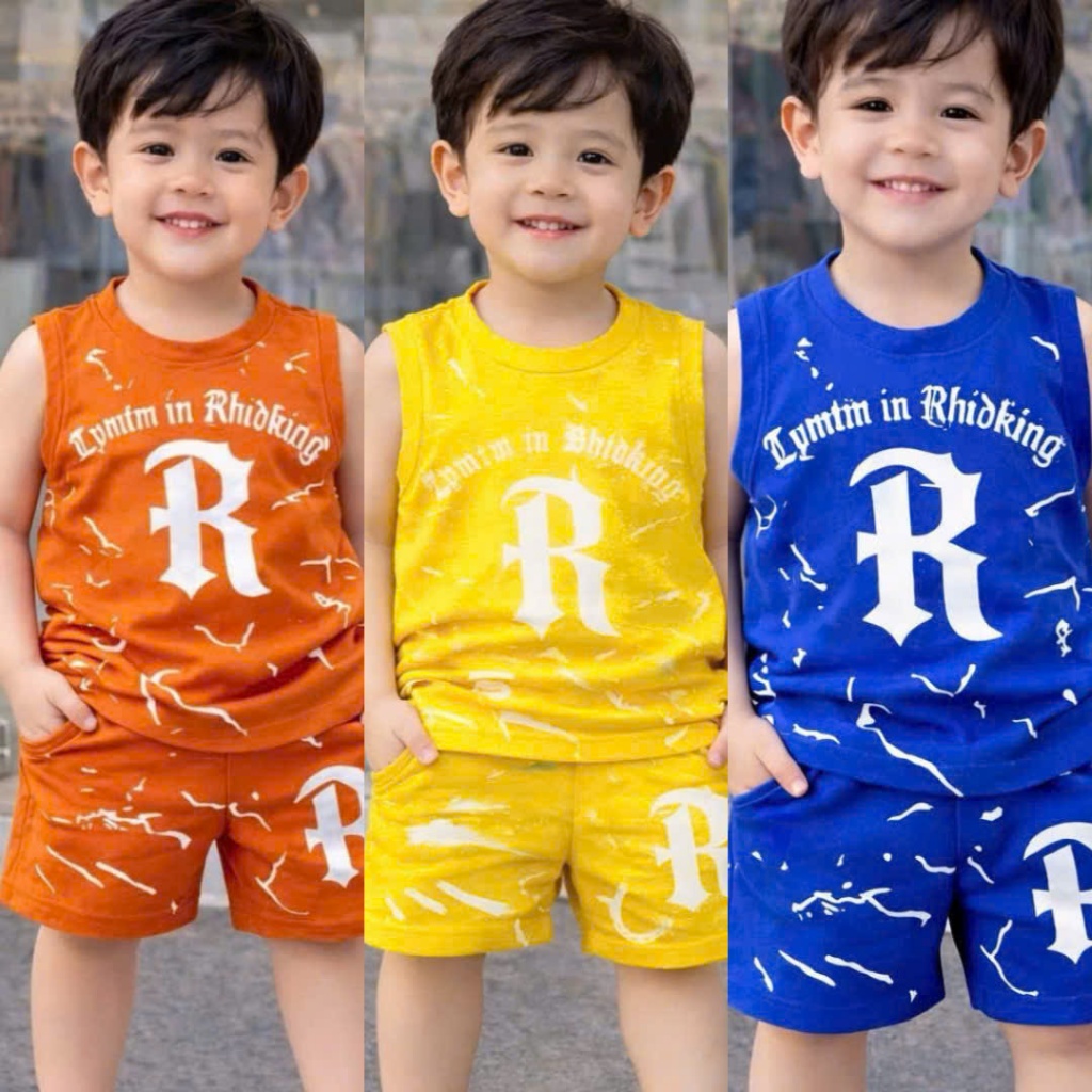 Bộ Thể Thao Chữ ( R ) Dành Cho Bé Trai Từ 10-42kg Chất Liệu Thoáng Mát