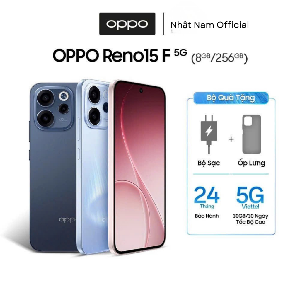 Điện Thoại OPPO Reno15F 5G 8GB/256GB siêu camera AI HD – FullHD – 4K – Hàng chính hãng
