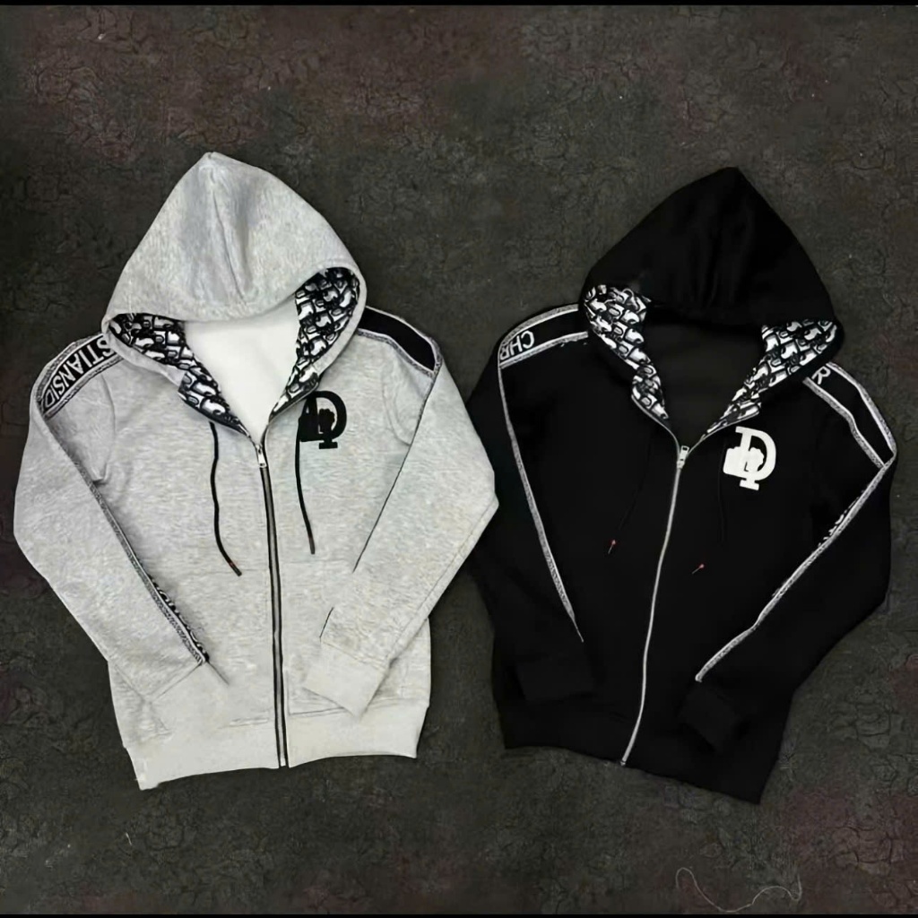 Áo Khoác Hoodie Zip 03 Logo Thêu Nổi Sắc Nét Mũ Lót Hoạ Tiết Phối Tay Viền 03