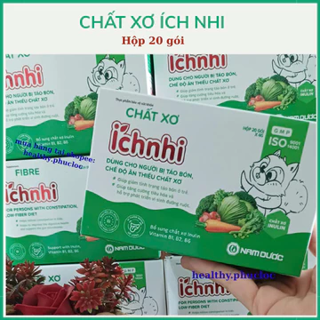 Chất xơ ích nhi, cốm chất xơ hòa tan cho bé, giảm táo bón, đầy hơi, chướng bụng, khó tiêu (hộp 20 gói)