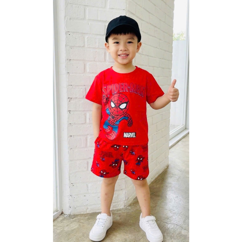 Bộ Người Nhện 2 Mầu Dành Cho Bé Trai Từ 9-35kg Chất Liệu Thoáng Mát Thoải Mái