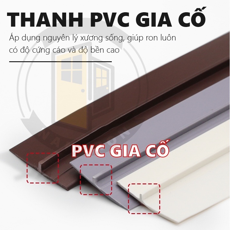 Thanh PVC  [Có 5 Màu]  chặn khe cửa dài 100cm đa năng, Nẹp dán chân cửa chống côn trùng tiện lợi cho mọi nhà
