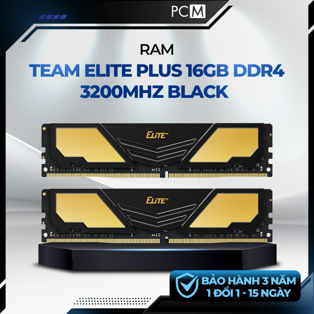 RAM TEAM Elite Plus 8GB | 16GB DDR4 3200MHz Black | RAM PC Gaming