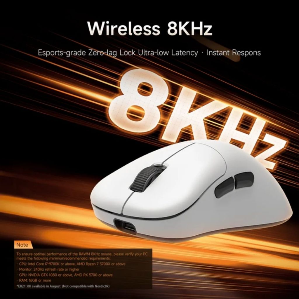 RAWM ER21 Pro - Chuột Gaming Wireless Công Thái Học - PAW3950 - 8K Polling Rate - Bảo Hành Chính Hãng 12 Tháng | BigBuy360 - bigbuy360.vn