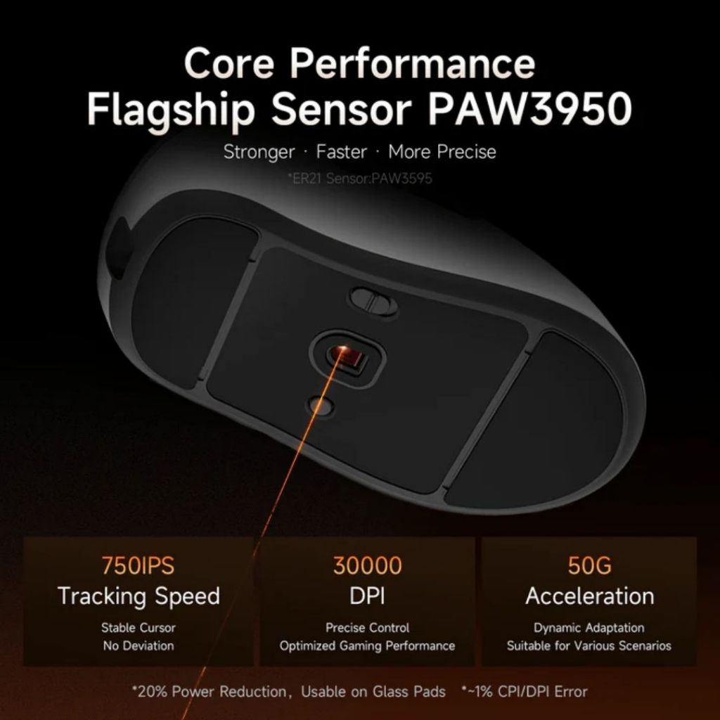 RAWM ER21 Pro - Chuột Gaming Wireless Công Thái Học - PAW3950 - 8K Polling Rate - Bảo Hành Chính Hãng 12 Tháng | BigBuy360 - bigbuy360.vn