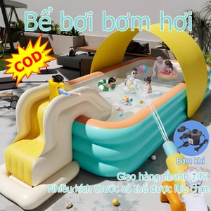 Bể bơi bơm hơi trẻ em 3 tầng, bể bơm hơi gia đình chất liệu PVC dày có nhiều kích cỡ để lựa chọn