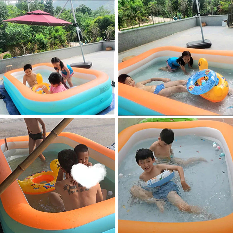 Bể bơi bơm hơi trẻ em 3 tầng, bể bơm hơi gia đình chất liệu PVC dày có nhiều kích cỡ để lựa chọn