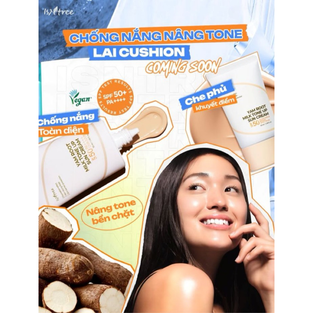 Kem Chống Nắng Nâng Tông Isntree Yam Root Milk Tone Up Sun Cream 50ml