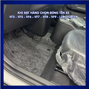 Thảm cước cắt may sẵn cho xe Vinfast VF3 VF5 VF6 VF7 VF8 VF9 VFe34 Limo green có hỗ trợ bấm khuy