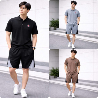 [ Mua 2 tặng 1] Set đồ Nam vải cá sấu Cao Cấp Thấm Hút Mồ Hôi, Logo Thêu Trẻ Trung, Form Rộng BHN80